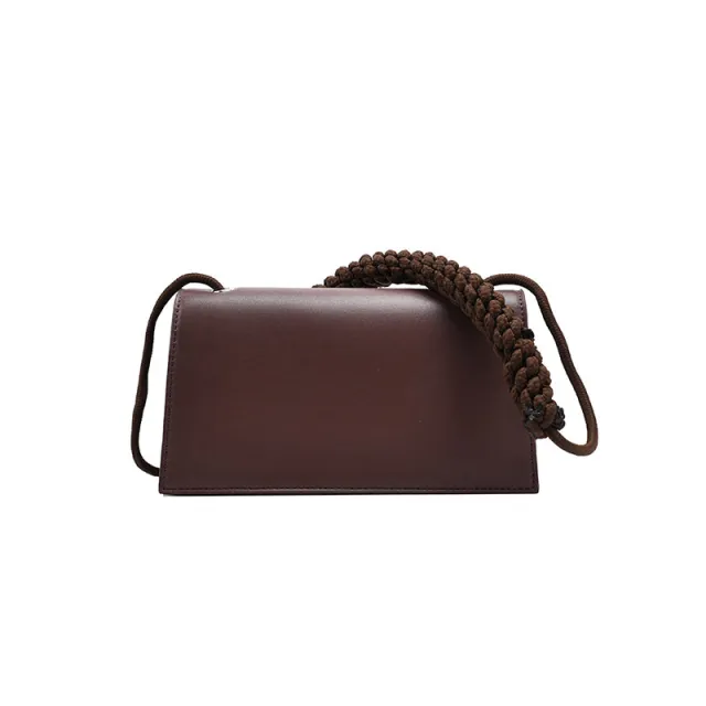 Woven Large Capacity Simple One Shoulder Diagonal Bag Coffee - Shop at LoveMi