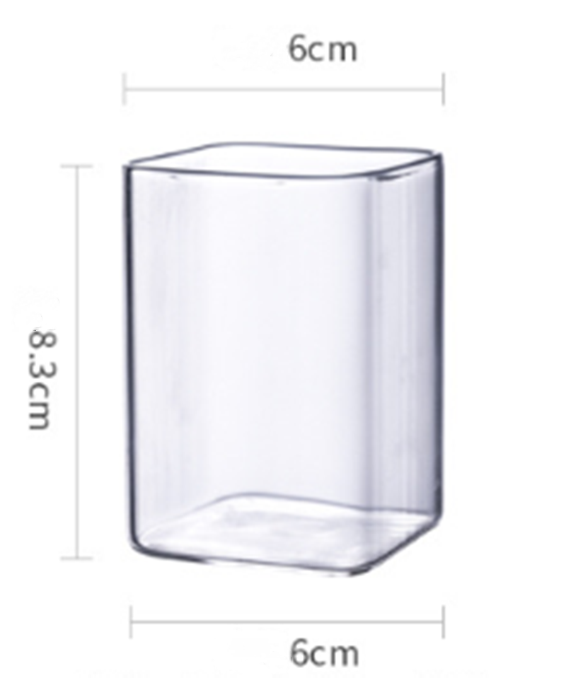 Heat-resistant Glass Cup Transparent Square