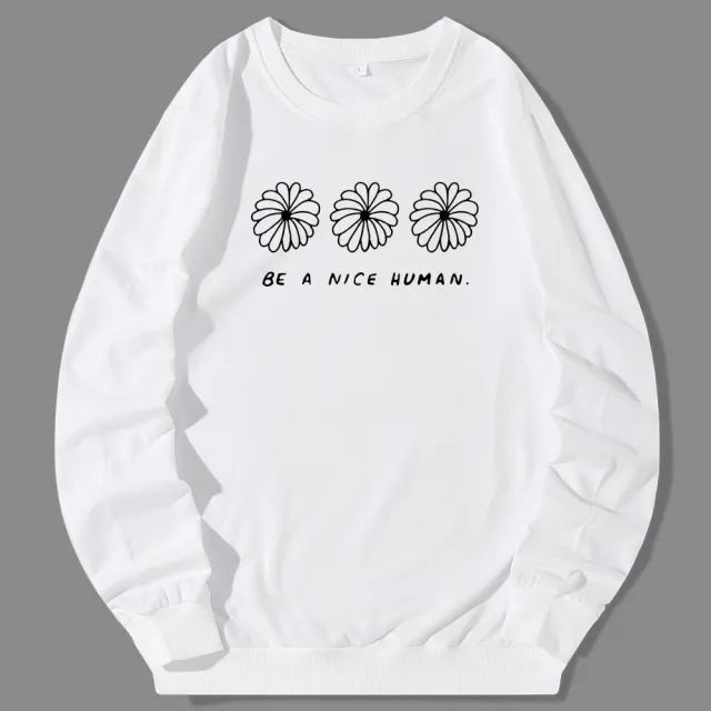 European and American Round Neck Sweater Women White - Shop at LoveMi