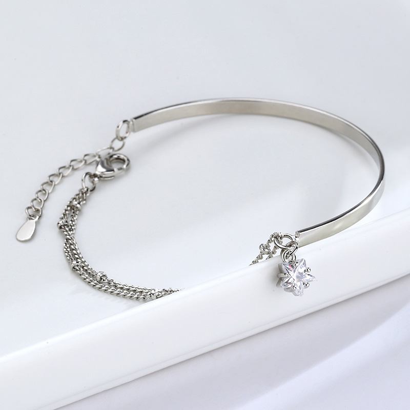 Flash Diamond Double Five-pointed Star Bracelet