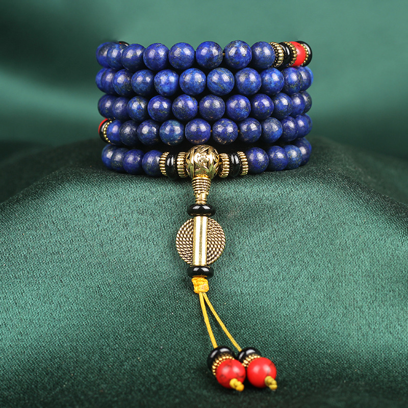 Natural 5A Imperial Lapis Lazuli 108 Beads Bracelet — foto 2