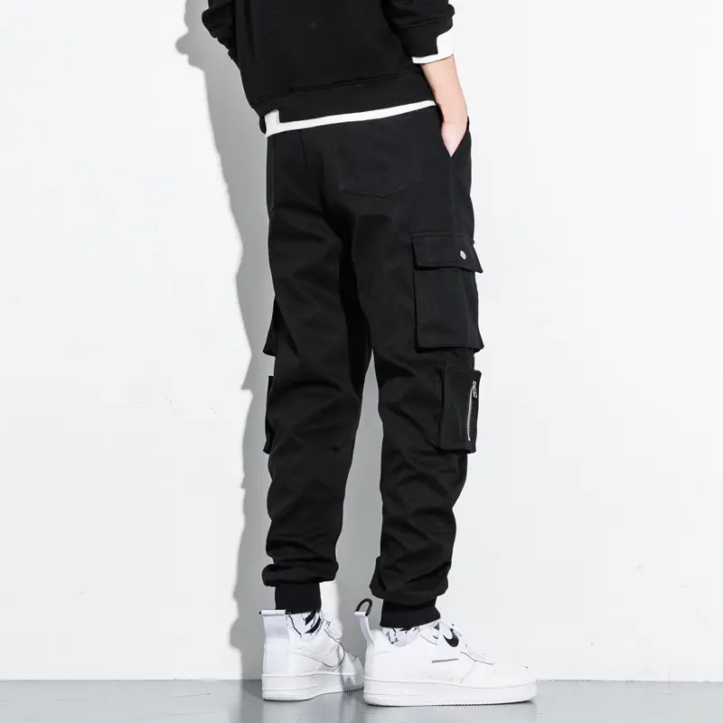 Cropped Pants With Small Feet Men's Loose Cotton Casual Pants