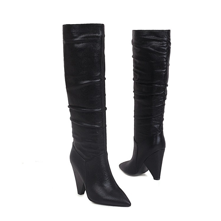Women's Boots High Top Knight Boots Thick High Heels Black - Shop at LoveMi