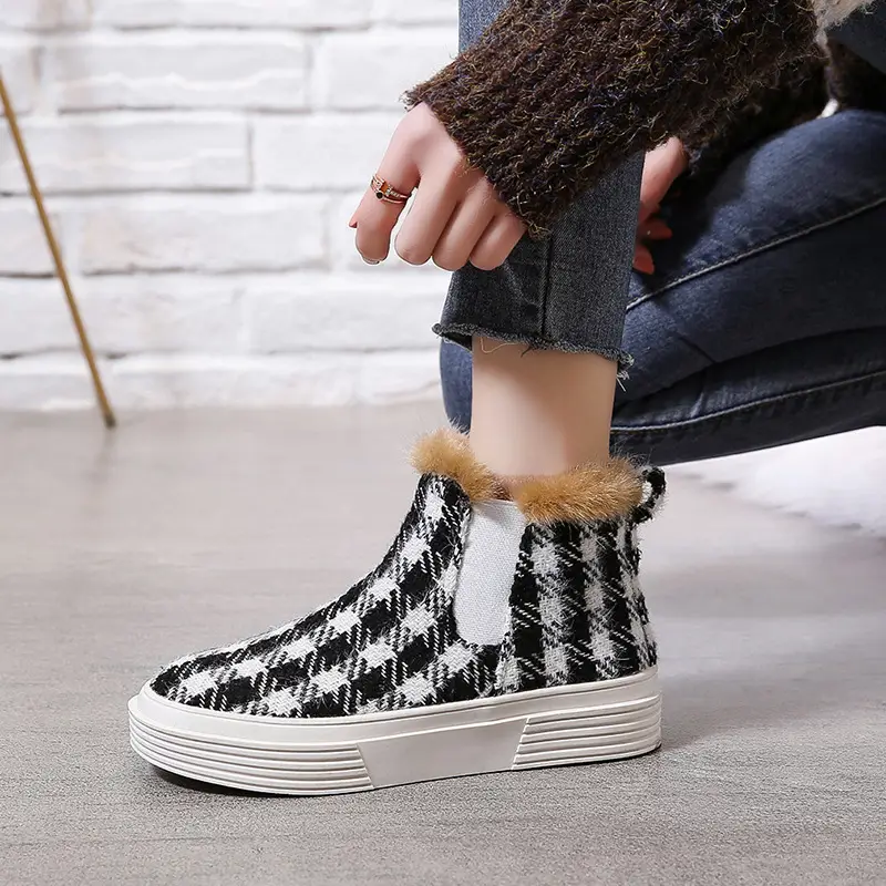 Plus Velvet thick Non-slip Thick-soled Fashion Net Red Warm Cotton Boots