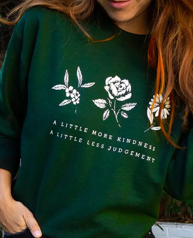 A Little More Kindness Europe and America Hoodie - Green