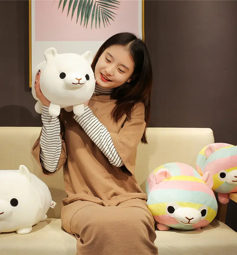 Large Rainbow Alpaca Pillow Plush Toy Princess Gift