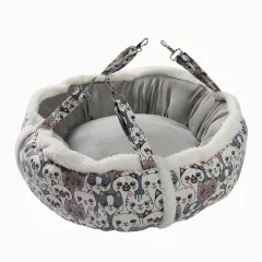 Cat Hammock Hanging Nest Semi-Enclosed Cat Cage Hammock Cat Nest - Grey Round - View 1