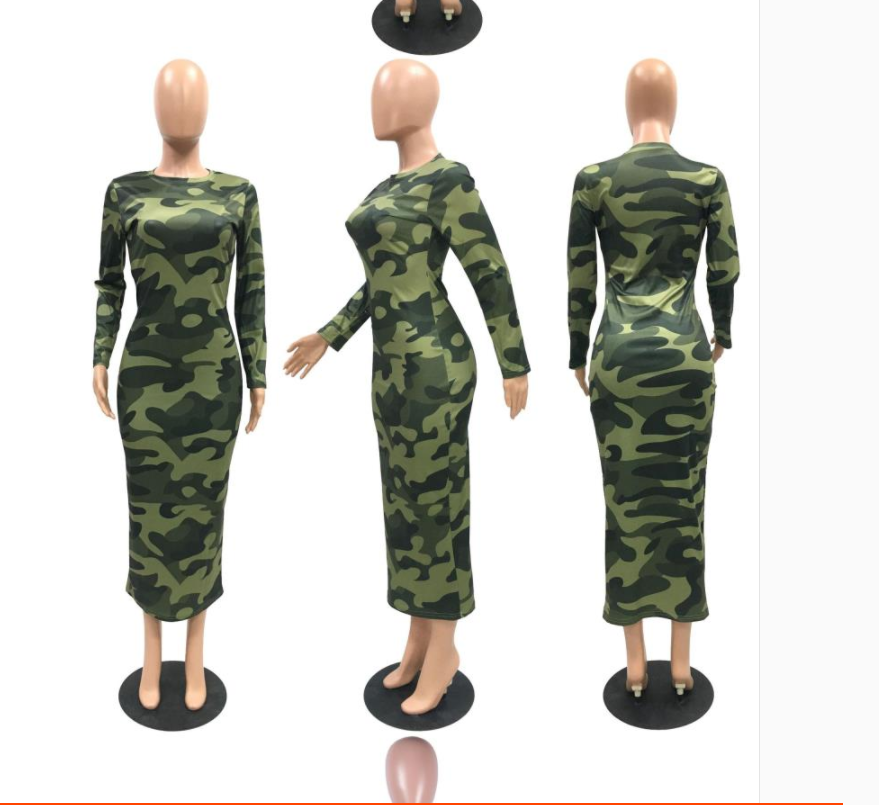 European and American Camouflage Sexy Dress
