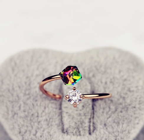 New Fashion Same Style Color Changing Ring With Diamonds