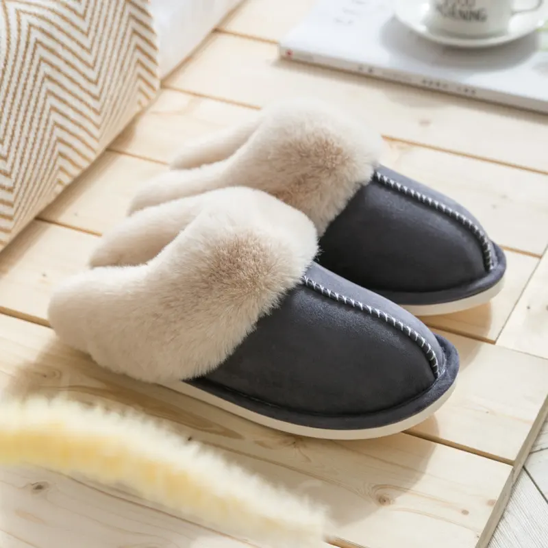 Household Plush Slippers Women Cotton Shoes for Autumn