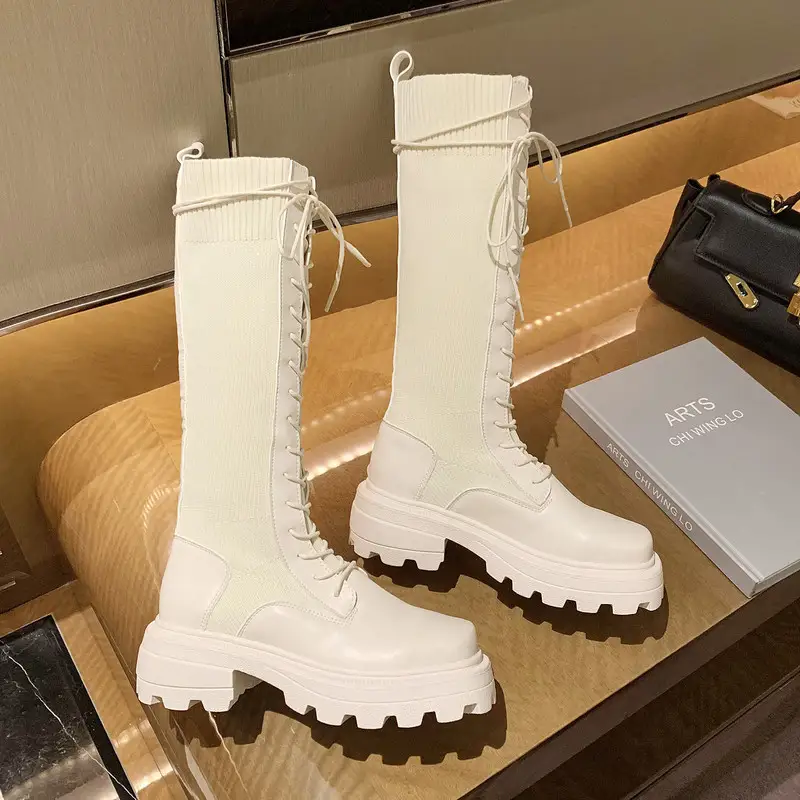 Thin, Breathable, Thick Soled Shoes, Long Knights Boots