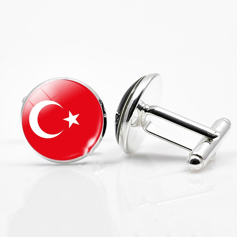 National Flags of The World Series Time Gem Cufflinks Jewelry