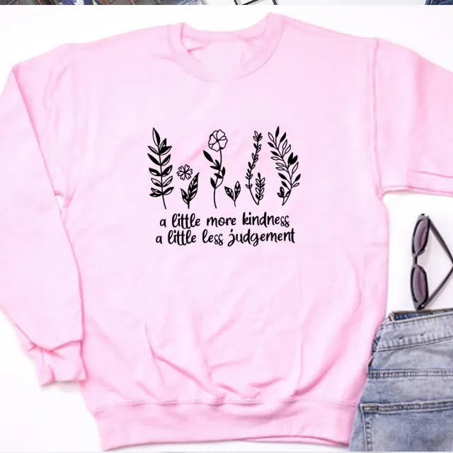 Women's Casual Sweater With Leaf Letter Printing Pink - Shop at LoveMi