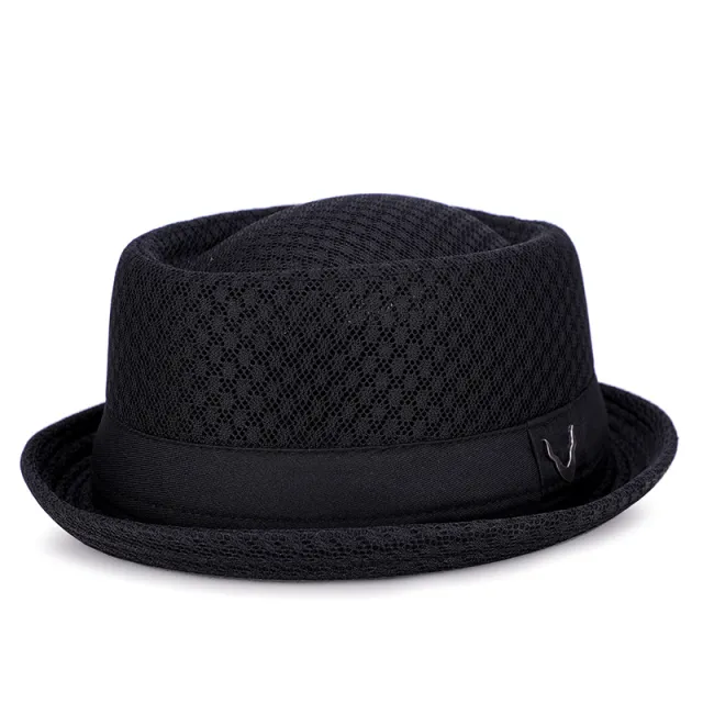 British Jazz Mesh Top Hat With Flat Edge And Foldable Sun Visor Black - Shop at LoveMi