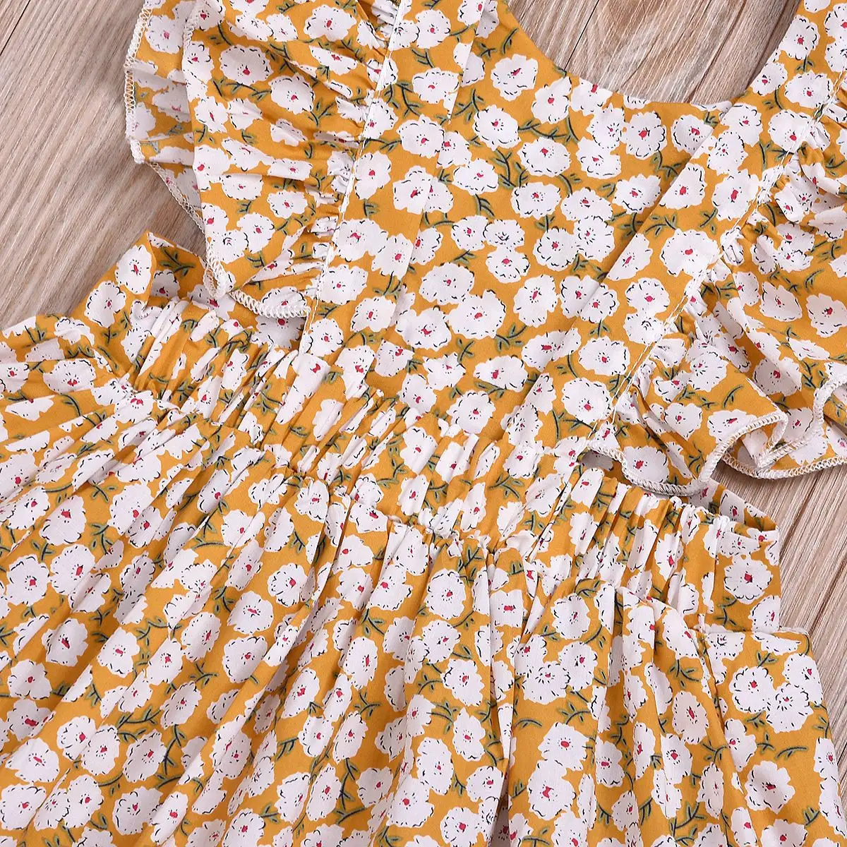 Children's Small Floral Elastic Waist Dress