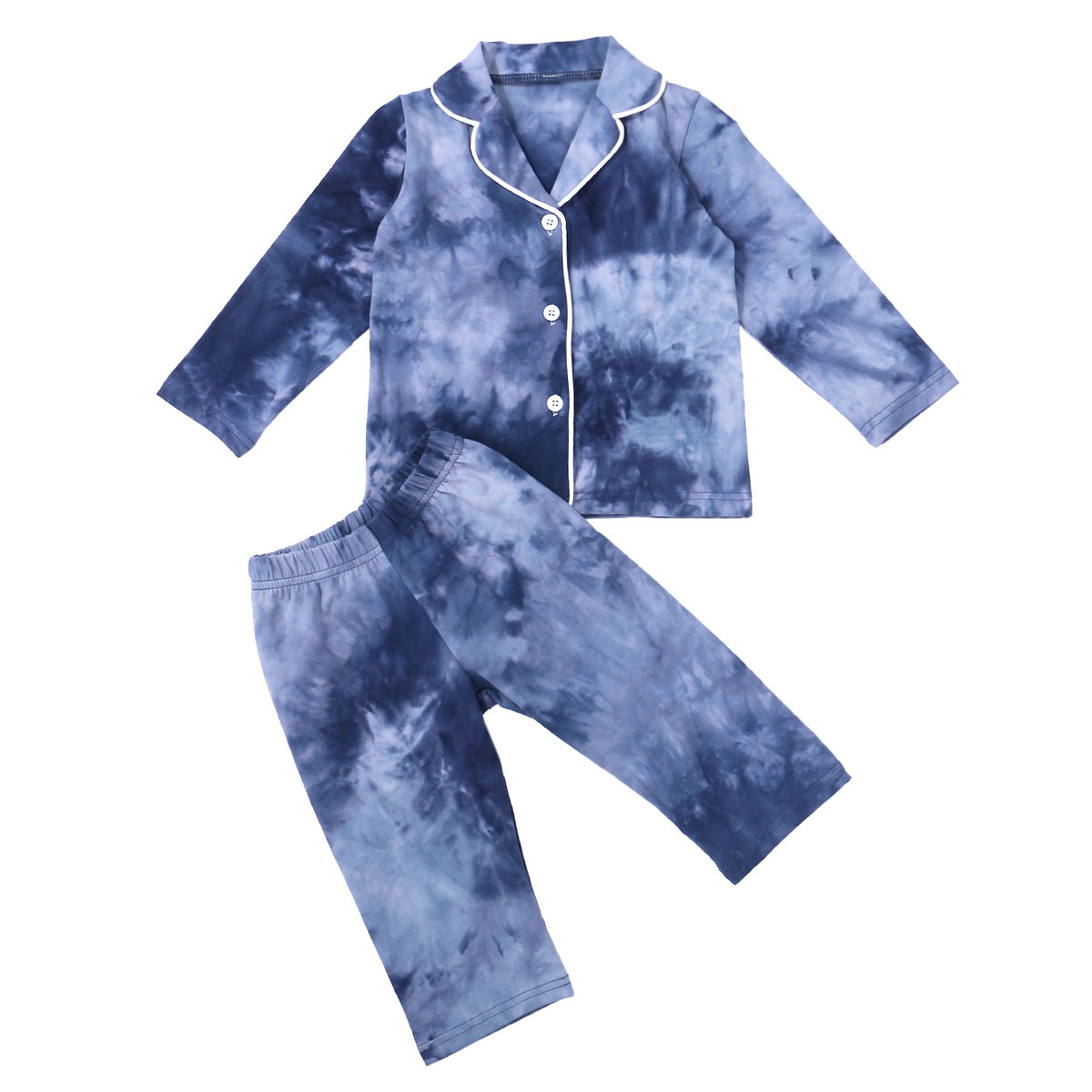 INS Tie-dye V-neck Long-sleeved Children's Pajamas