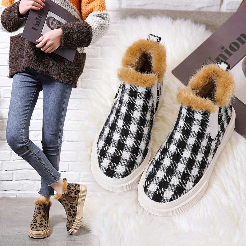 Plus Velvet thick Non-slip Thick-soled Fashion Net Red Warm Cotton Boots