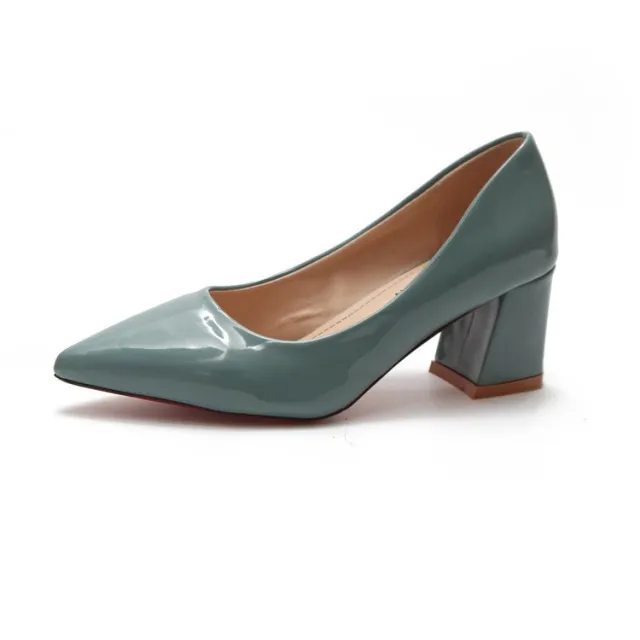 Summer New Pointed Shallow Mouth Thick Heel High Heels Blue - Shop at LoveMi