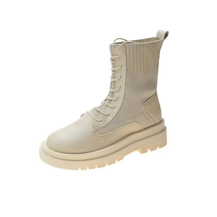 Summer Short Boots With Thin Ventilation And Thick Soles - White