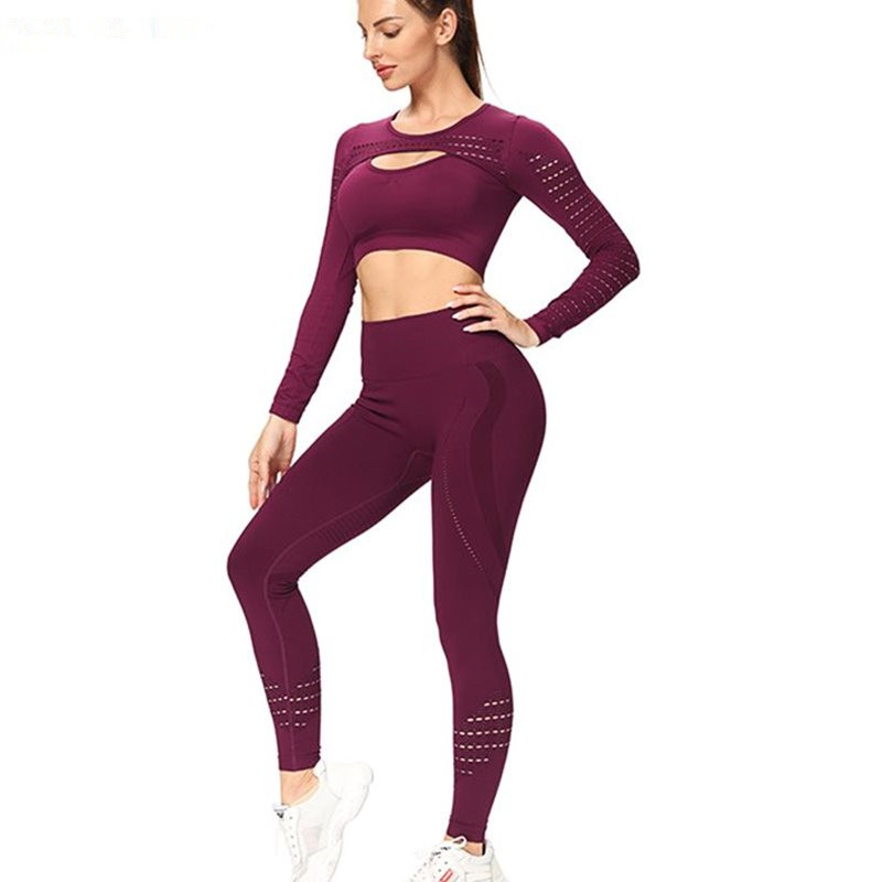 New Peach Hip Long Sleeve Seamless High Waist Yoga Suit