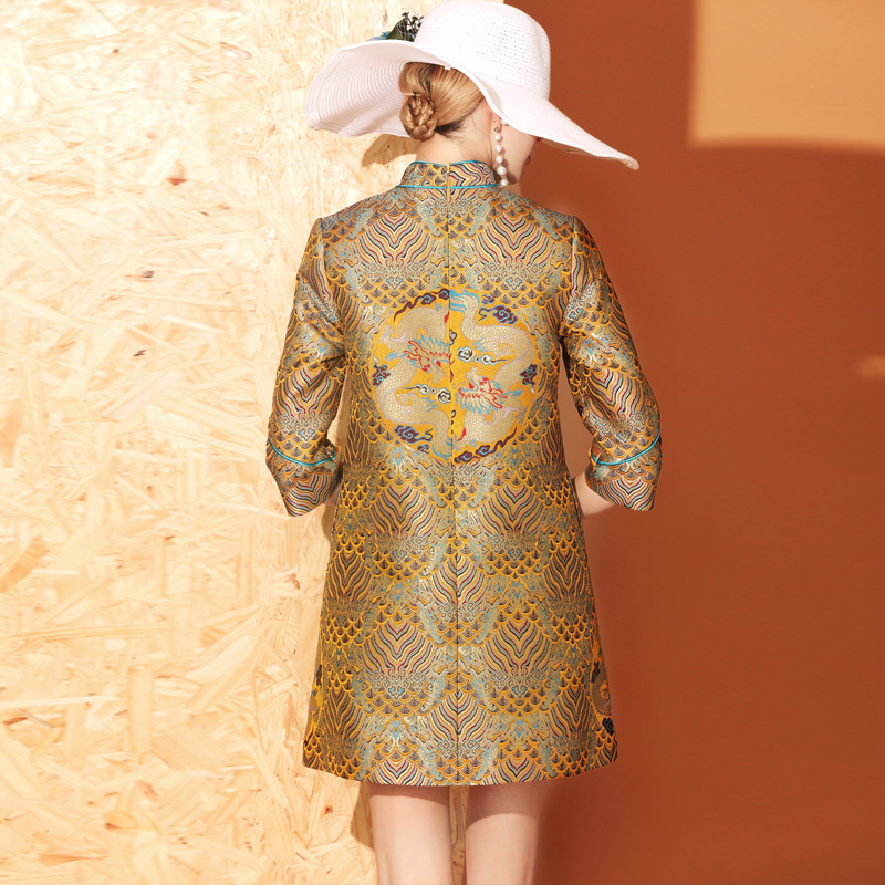 Improved Embroidered Dragon Robe And Cheongsam Dress