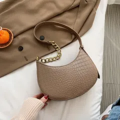 Stone Pattern Fashion Underarm Shoulder Messenger Bag - Khaki - View 1