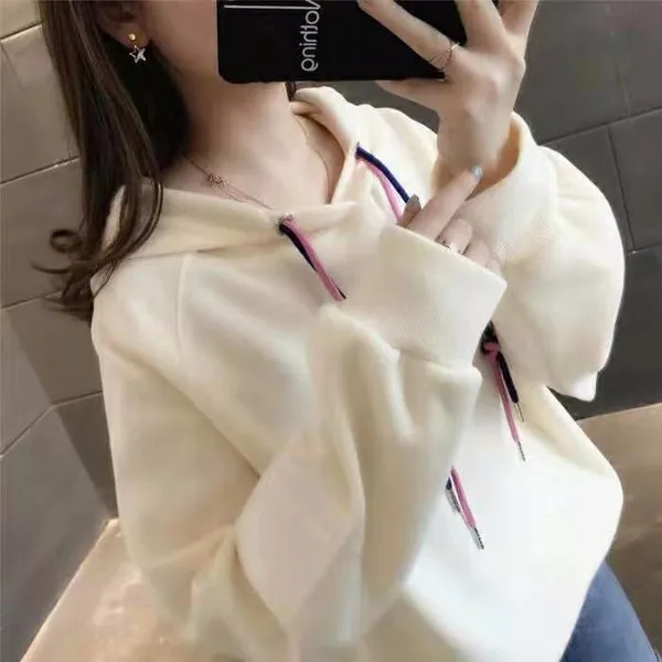 Women's Loose Fitting College Style Sweater Apricot - Shop at LoveMi