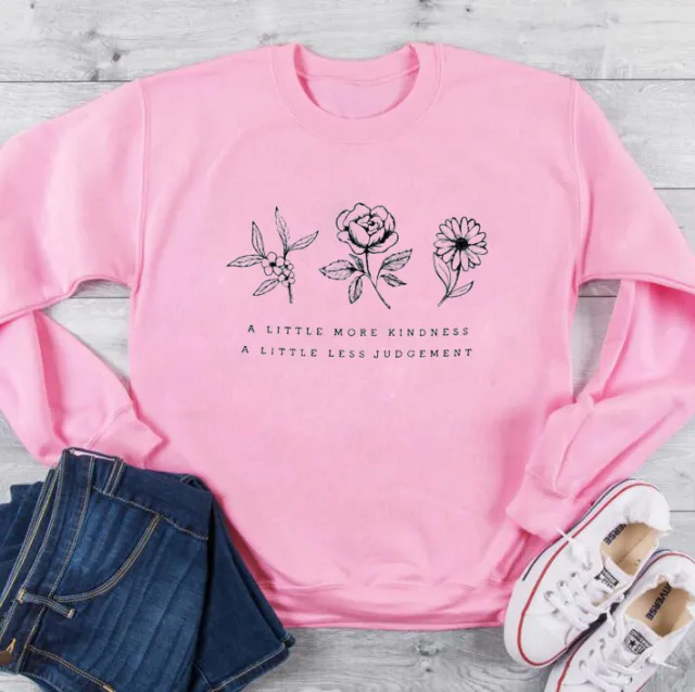 A Little More Kindness Europe and America Hoodie Pink - Shop at LoveMi