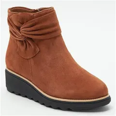 Bowknot Wedge Heel Short Tube Casual Plus Size Women's Shoes - Brown - View 1