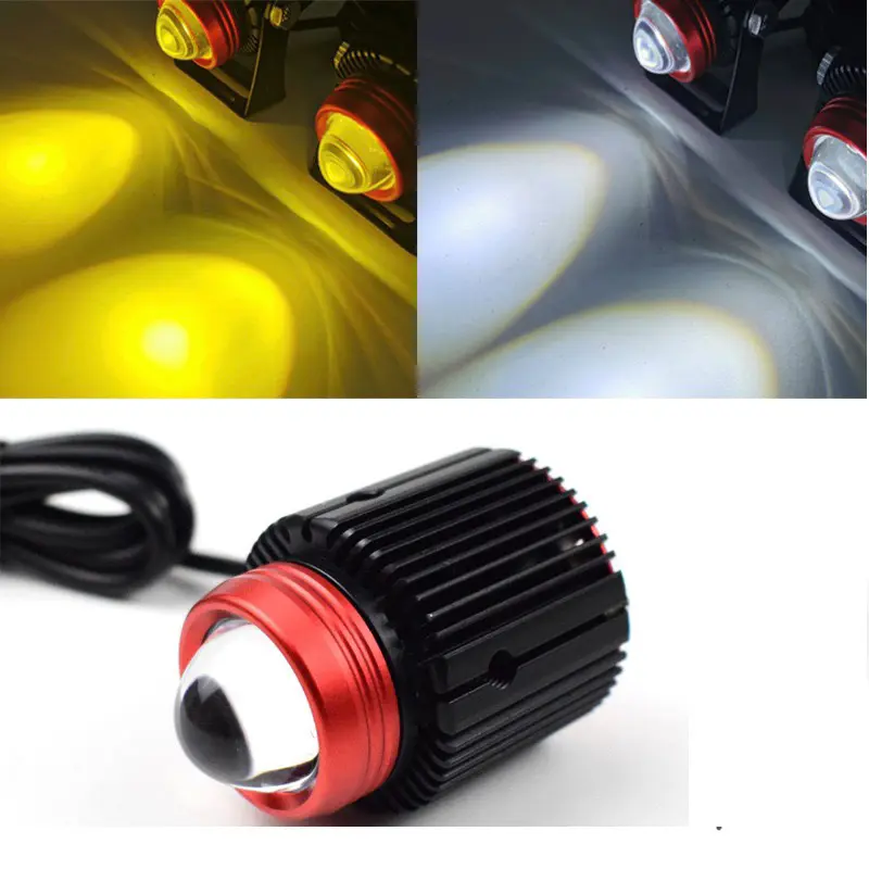 Small Steel Cannon LED Spotlight Motorcycle Lens