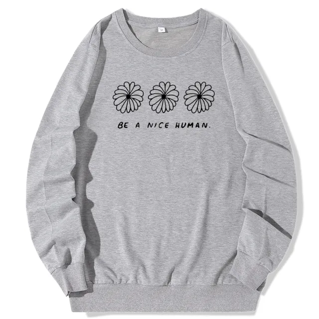 European and American Round Neck Sweater Women 01 Grey - Shop at LoveMi