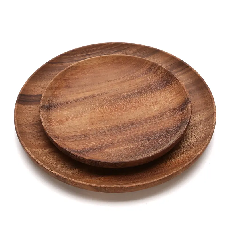Creative Acacia Wood Log Saucer Coffee Shop Tray