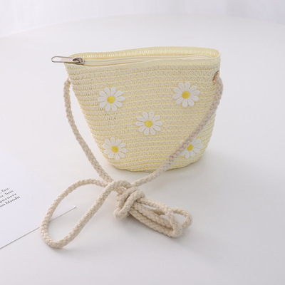 Children's Shade Daisy Girl Straw Woven Fisherman Hat