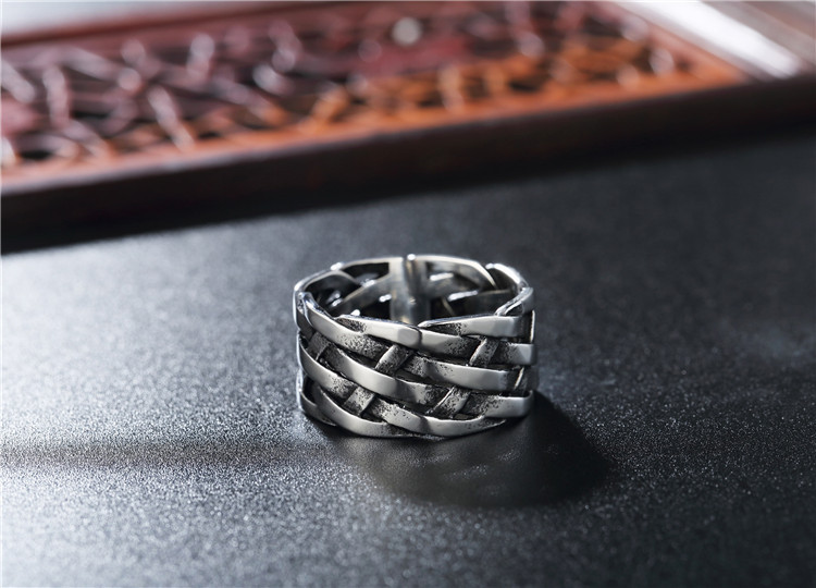 Personalized Retro Woven Extra Wide Ring