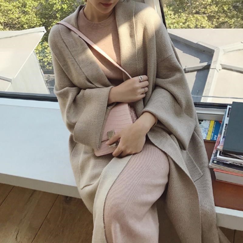 Lazy Hong Kong-style Sweater Loose-fitting Knitted Cardigan