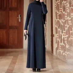 Middle Eastern Women's Fashion Dress - Blue - View 1