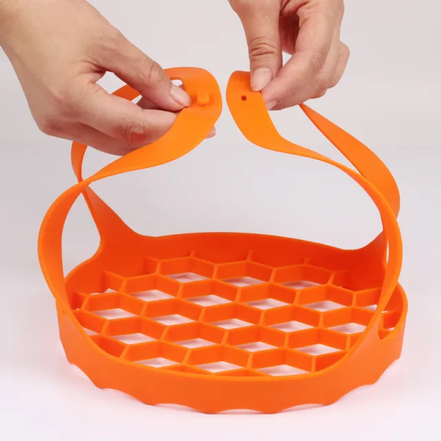 Creative Hollow Double Ear Egg Steamer High Temperature Resistant Silicone Insulation Pad Orange - Shop at LoveMi