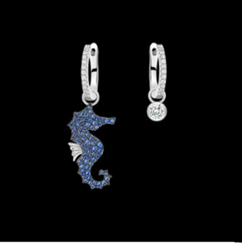 Personalized Animal Micro-inlaid Zircon Seahorse Earrings