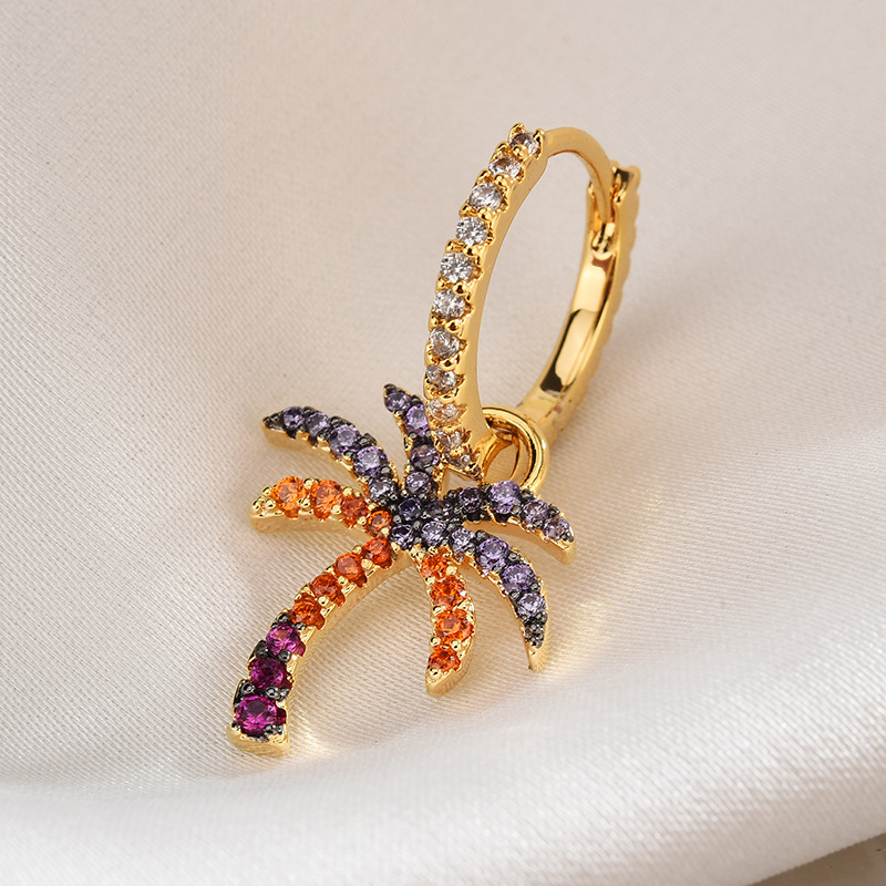 New European and American Fashion Trendy Earrings with Micro Inlaid Tropical