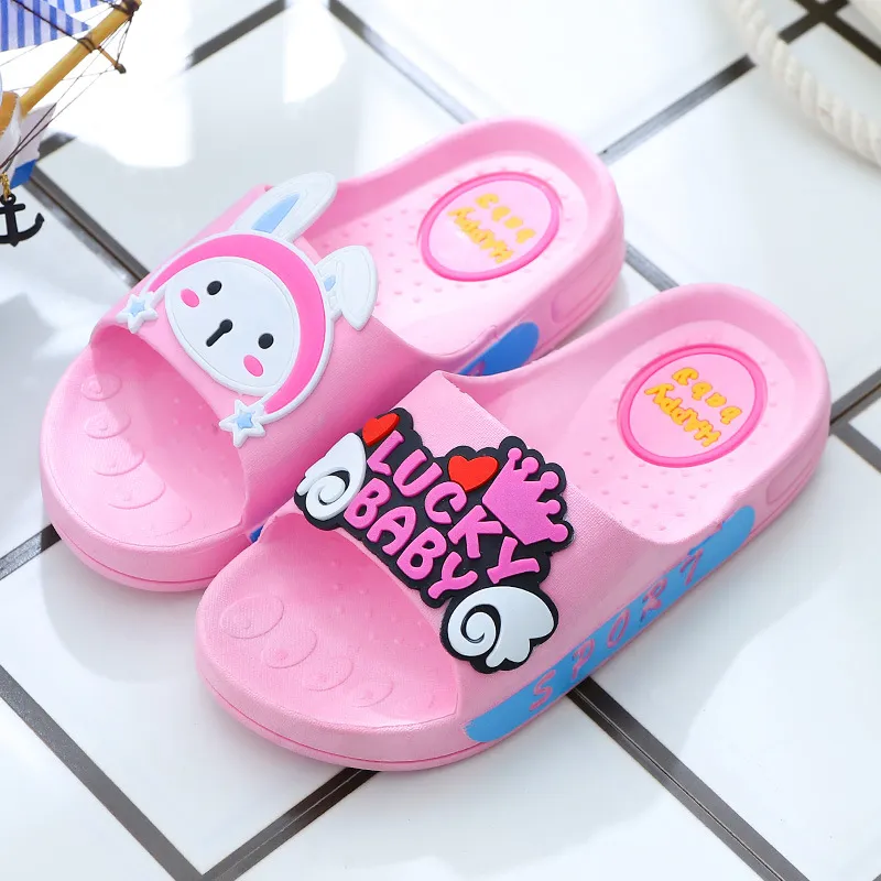 Cartoon Indoor Soft Bottom Home Parent-Child Sandals - Pink