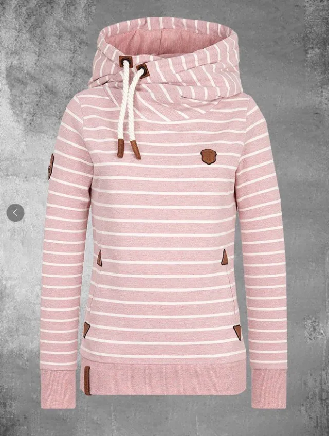Explosive Personality Leather Brand Hooded Sweater Women Pink - Shop at LoveMi