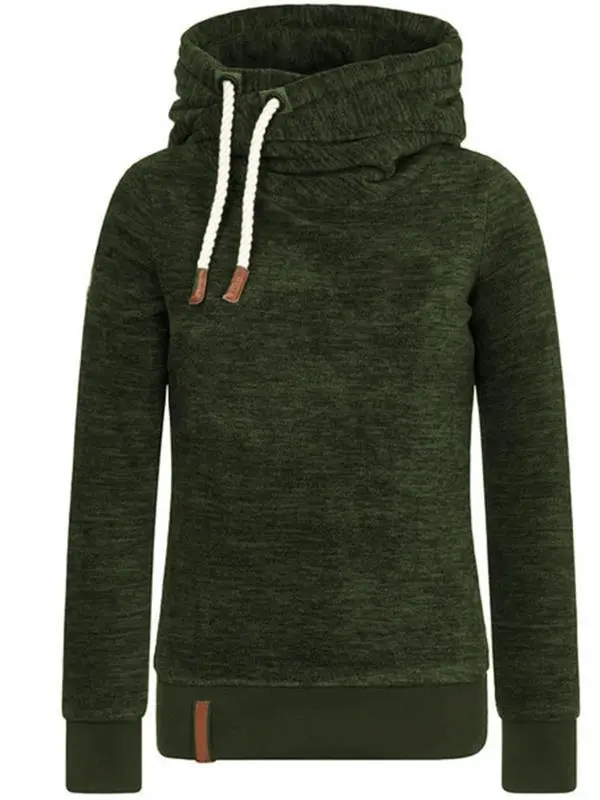 Women's Long Sleeved Hooded Stitching Sweater Green - Shop at LoveMi