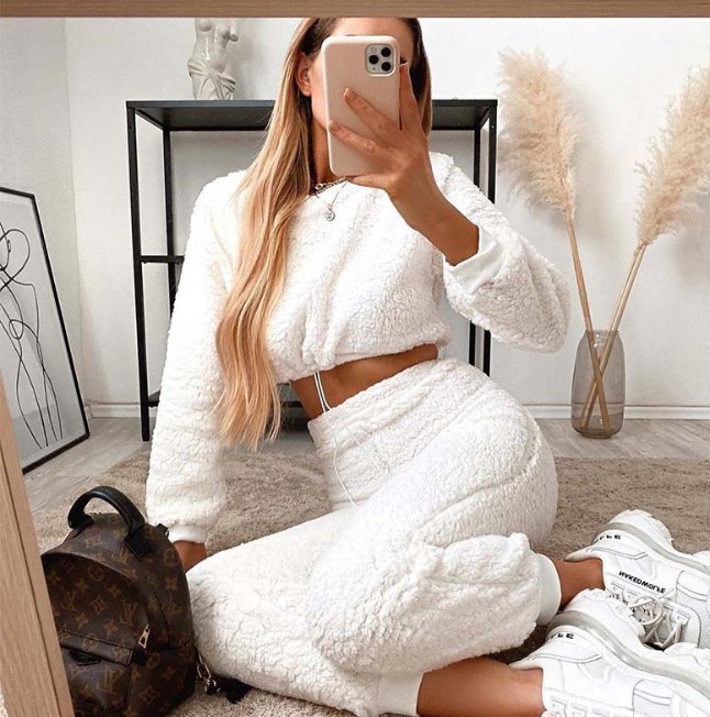 European and American Sweater Warm Plush Suit