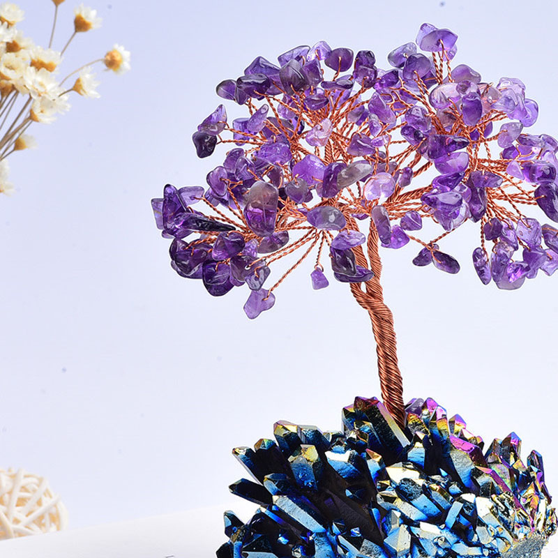Natural Amethyst Tree Crafts Office Desk Decoration