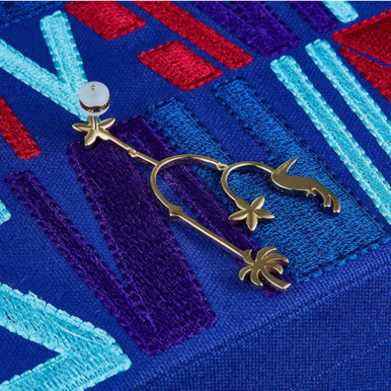 New Tropical Forest Single Earrings Women in Sterling Silver