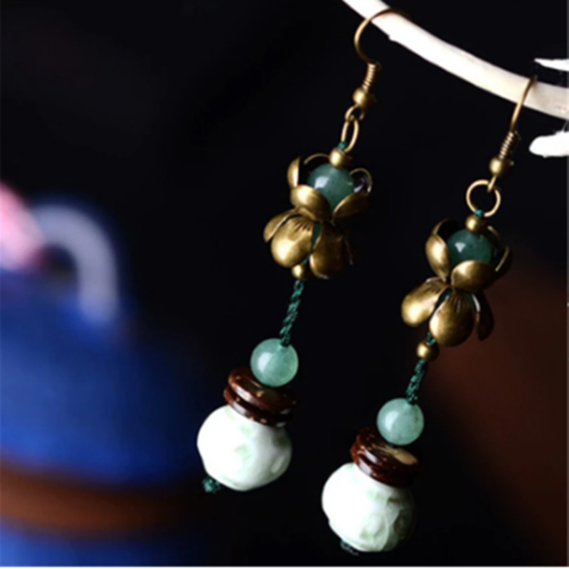 Art and Crafts Ceramic Earrings Flower Earrings