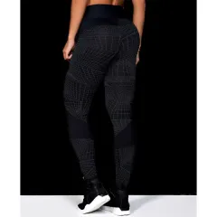 Geometric Lines Sexy Yoga Sweatpants Hip High Waist Leggings - Black - View 1