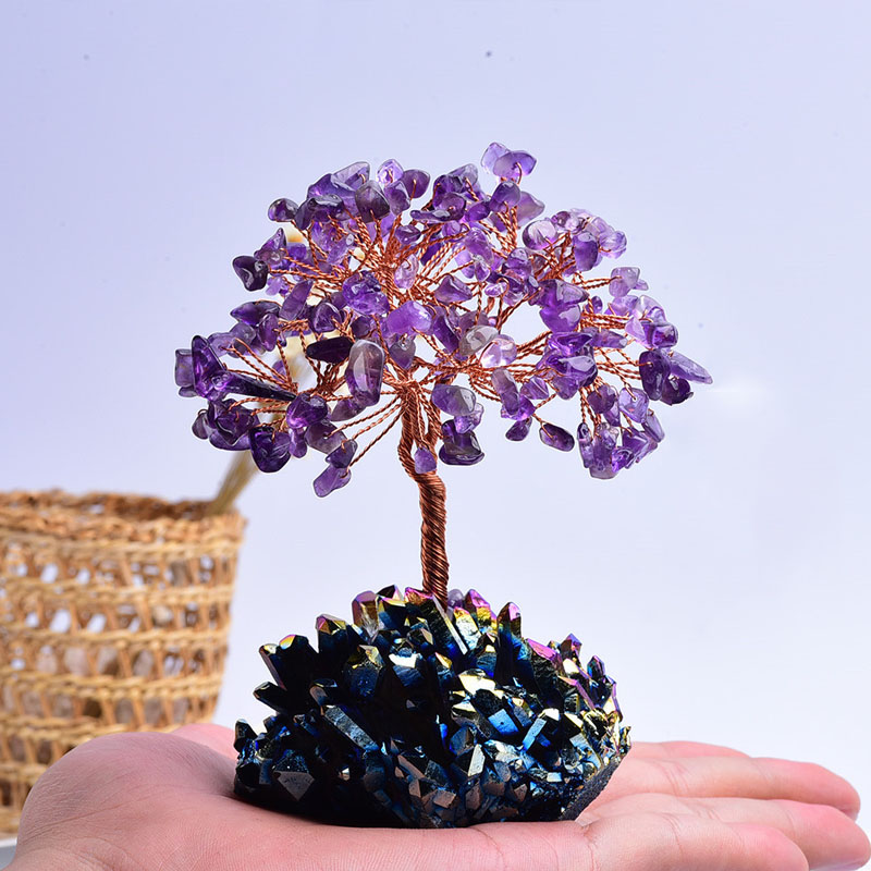 Natural Amethyst Tree Crafts Office Desk Decoration