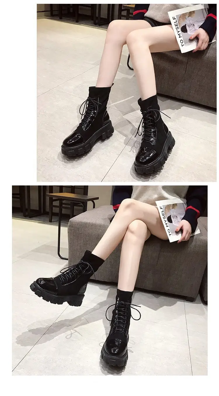 New Thick-soled Increased Short Spring and Autumn Martin Boots