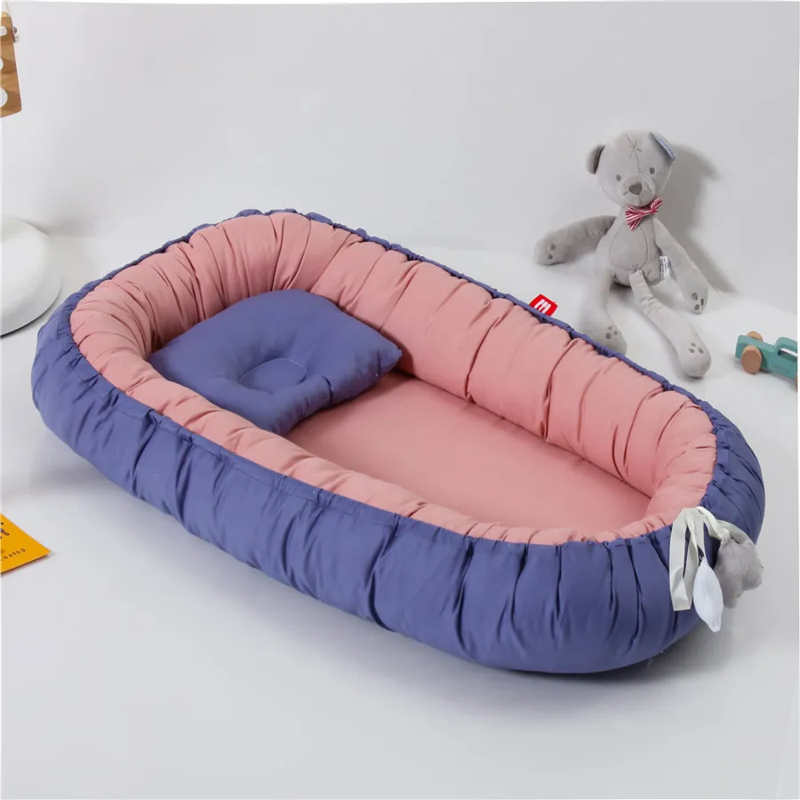 Detachable And Washable Portable Fully Enclosed Crib - Pink